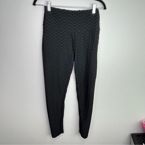 Black‎ scrunchy all over leggings size large - Picture 1 of 2